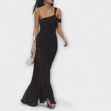Margot - Off-Shoulder Enges Maxikleid