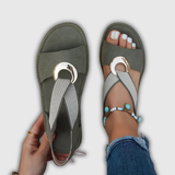 Luna | Kustsandalen mit Schmuckring
