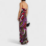 Daphne - Maxi-Kleid im Marmor-Druck