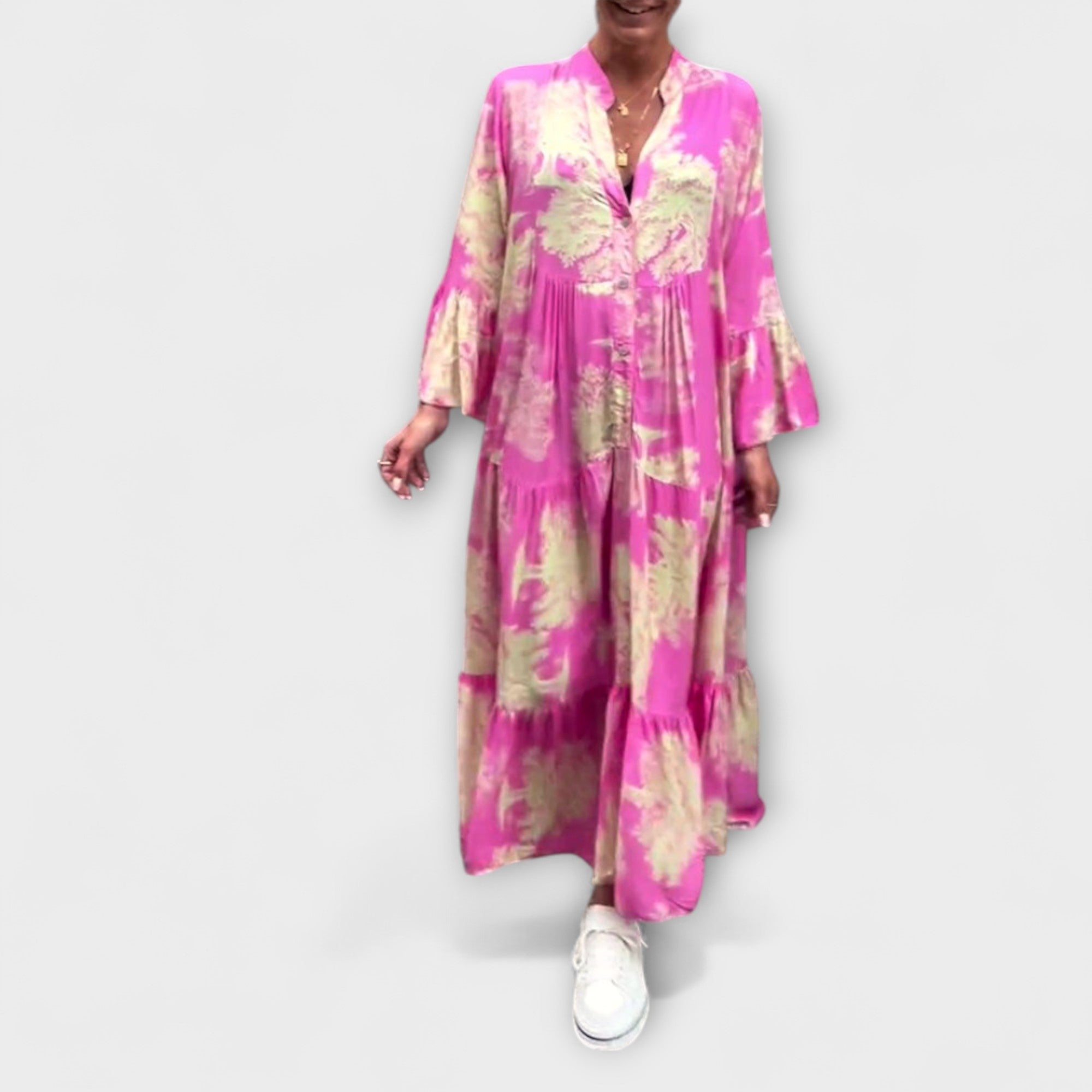 Nerina - Elegantes Floral-Maxi-Kleid