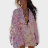 Liv - Wasser Satin Quasten Shirt und Shorts Set