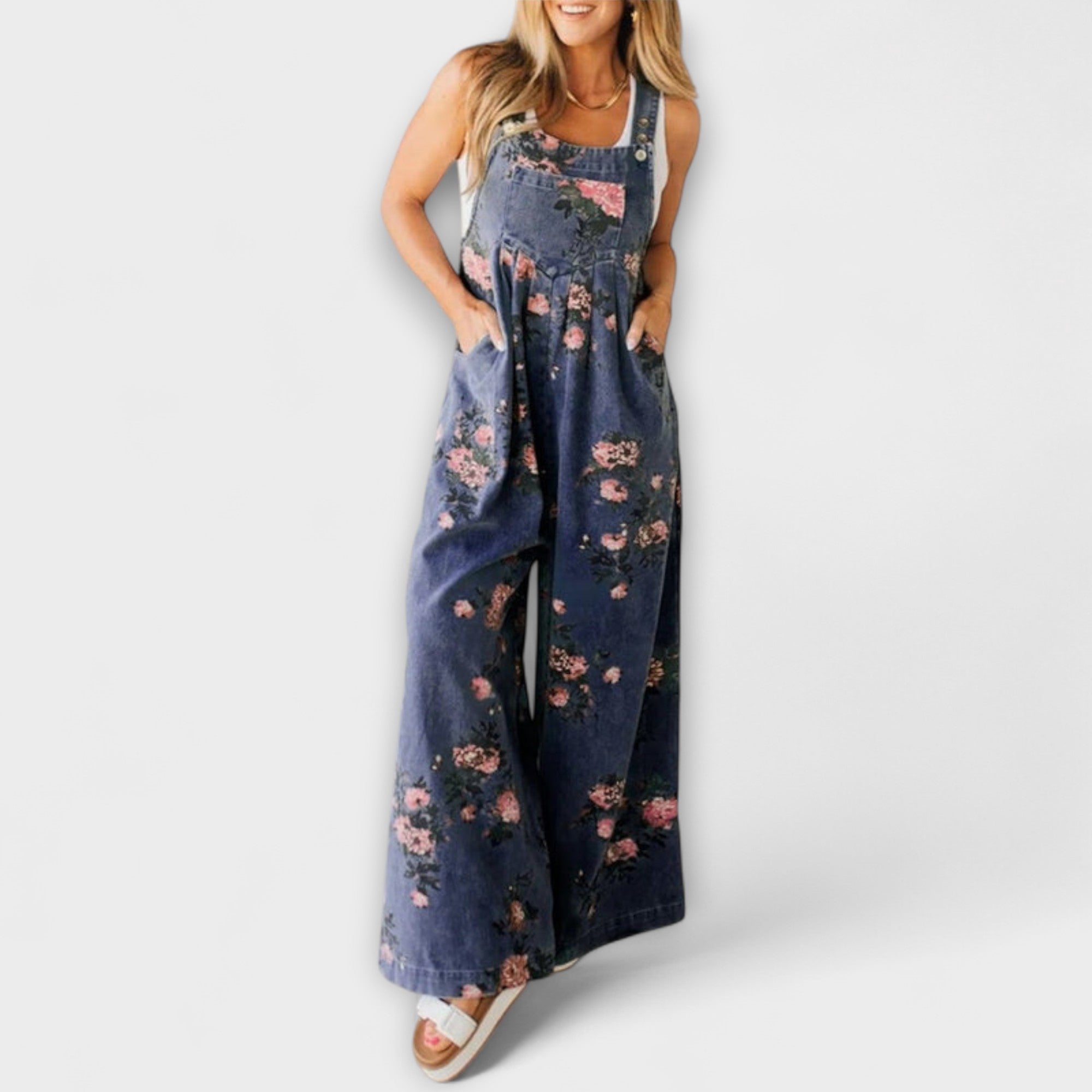 Mirona - Entspannte Passform Denim Latzhose