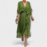 Amoura - Chiffonkleid mit V-Ausschnitt