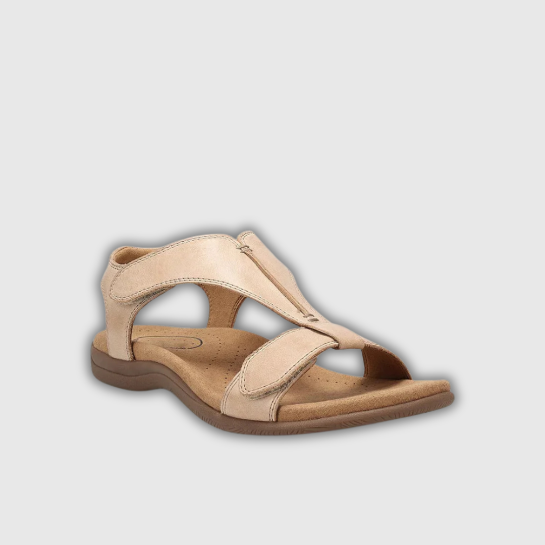 Lara | Leder-Sandalen mit verstellbarem Verschluss und anatomischem Fußbett