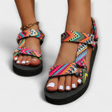 Sommerliche Flache Damen Sandalen aus Hanfseil