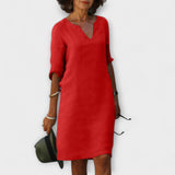 Ellyse - Stilvolles Sommerkleid mit V-Ausschnitt