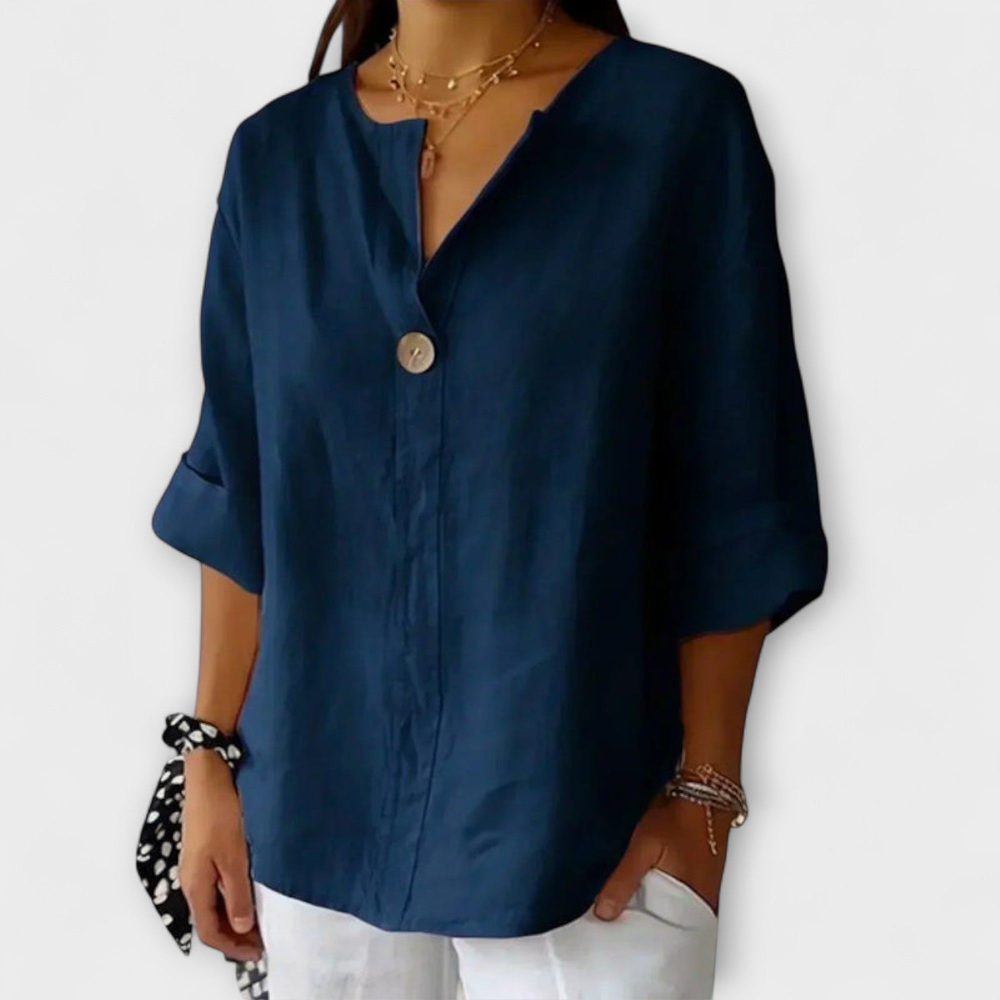 Nicole - Elegante Bluse mit V-Ausschnitt