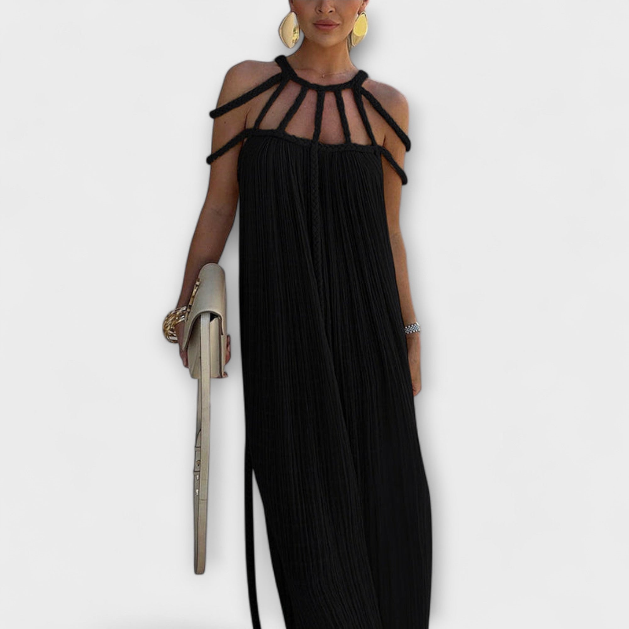 Briar - Ein schickes Maxikleid aus Mischgewebe mit drapierten Zöpfen