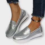 Anna - Bedruckte Naht Flache Slipper