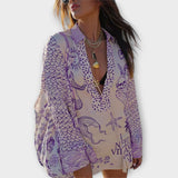 Liv - Wasser Satin Quasten Shirt und Shorts Set