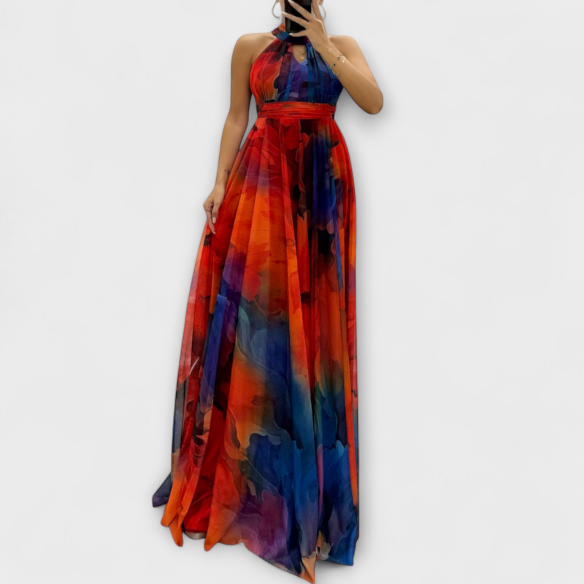 Isalie – Maxikleid aus Chiffon mit Blumenmuster