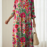 Hildegard™ | Boho-Kleid mit Aquarell-Blumenmuster